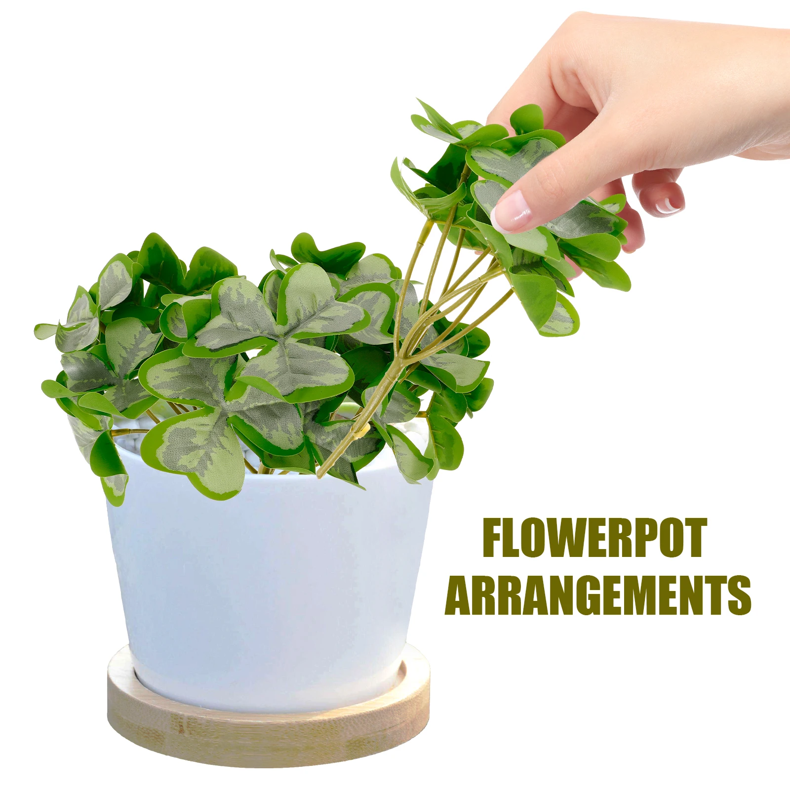 

3 Pcs Artificial Shamrock Decorative Flowers Lifelike Plants for Flowerpot Arrangements Landscape Decor Centerpiece Fake