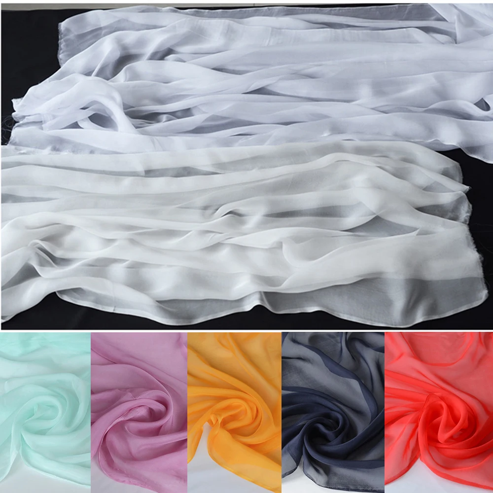 Soft 100% Mulberry Silk Chiffon Fabric, Width 138cm，Thickness 6m/m, DIY Sewing Clothes or Decoration Cut By The Meter