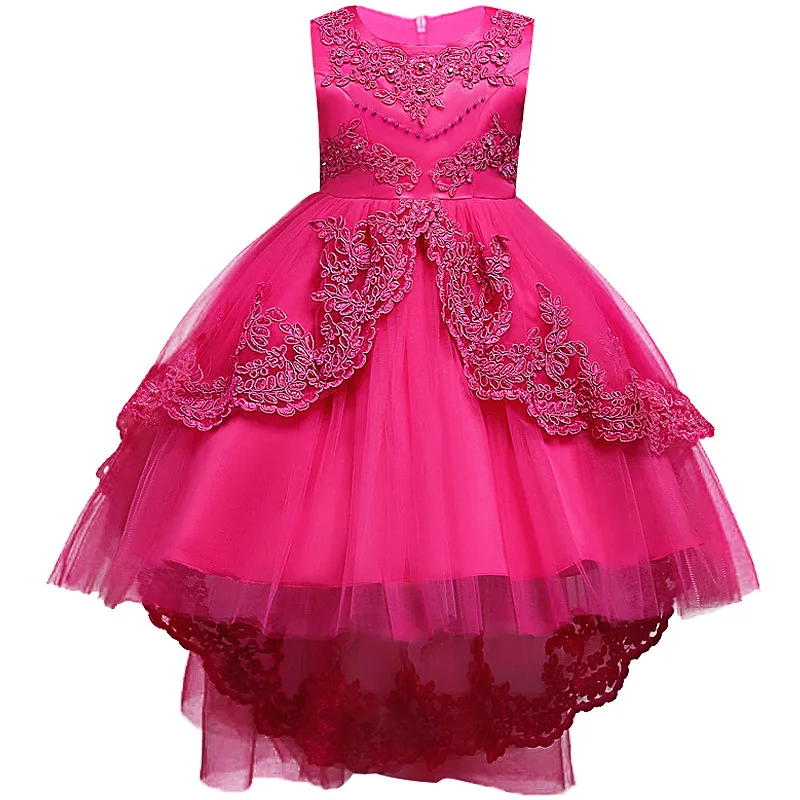 Vestido blanco Formal de princesa elegante de tul para boda, vestidos Vintage con cuentas para niñas, vestido de malla para fiesta de cumpleaños y graduación