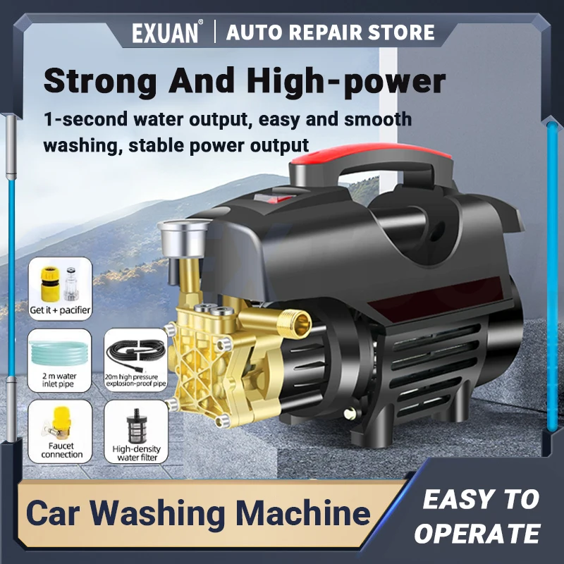 220V Portable Electric Pressure Washer 800W Mini Car Wash Machine High Pressure Water Gun Cleaning Pump For Home Garden Vehicle