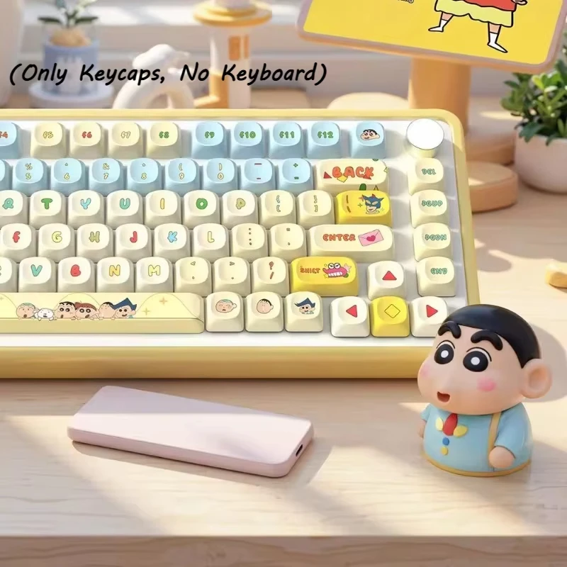 لوحة مفاتيح ميكانيكية كرتونية تلوين شين تشان مكونة من 112 مفتاحًا مجموعة أغطية مفاتيح موضوع أغطية مفاتيح Pbt التسامي الحراري ارتفاع مو غطاء مفاتيح متين #6