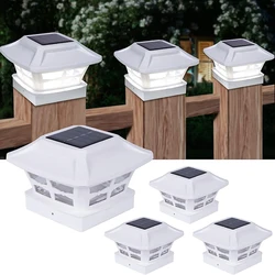 Solar Post Cap Lights, Deck de iluminação LED ao ar livre, Fence Cap Light, Dois modos de luz, Branco quente, Branco brilhante