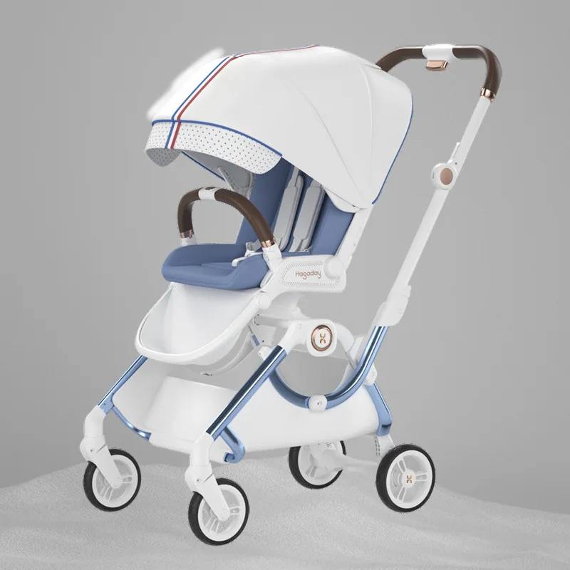 Hakada Hagaday stroller can sit and lie down, fold easily and double way high view newborn baby enjoy