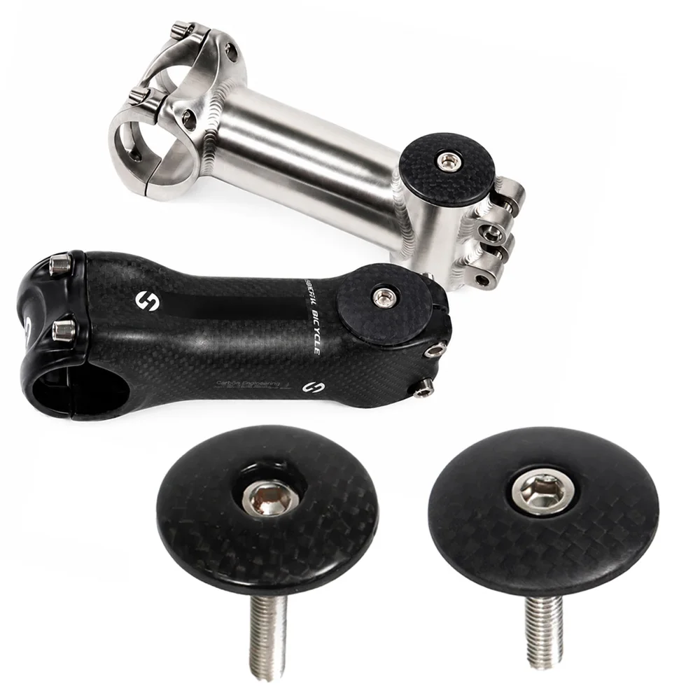 CNCLOL 1-1/8 Zoll 28,6 mm Carbonfaser-Fahrrad-Steuersatz-Deckelkappe, 3K-Gewebe, glänzend, matt, Fahrrad-Vorbauabdeckung für MTB-Rennräder