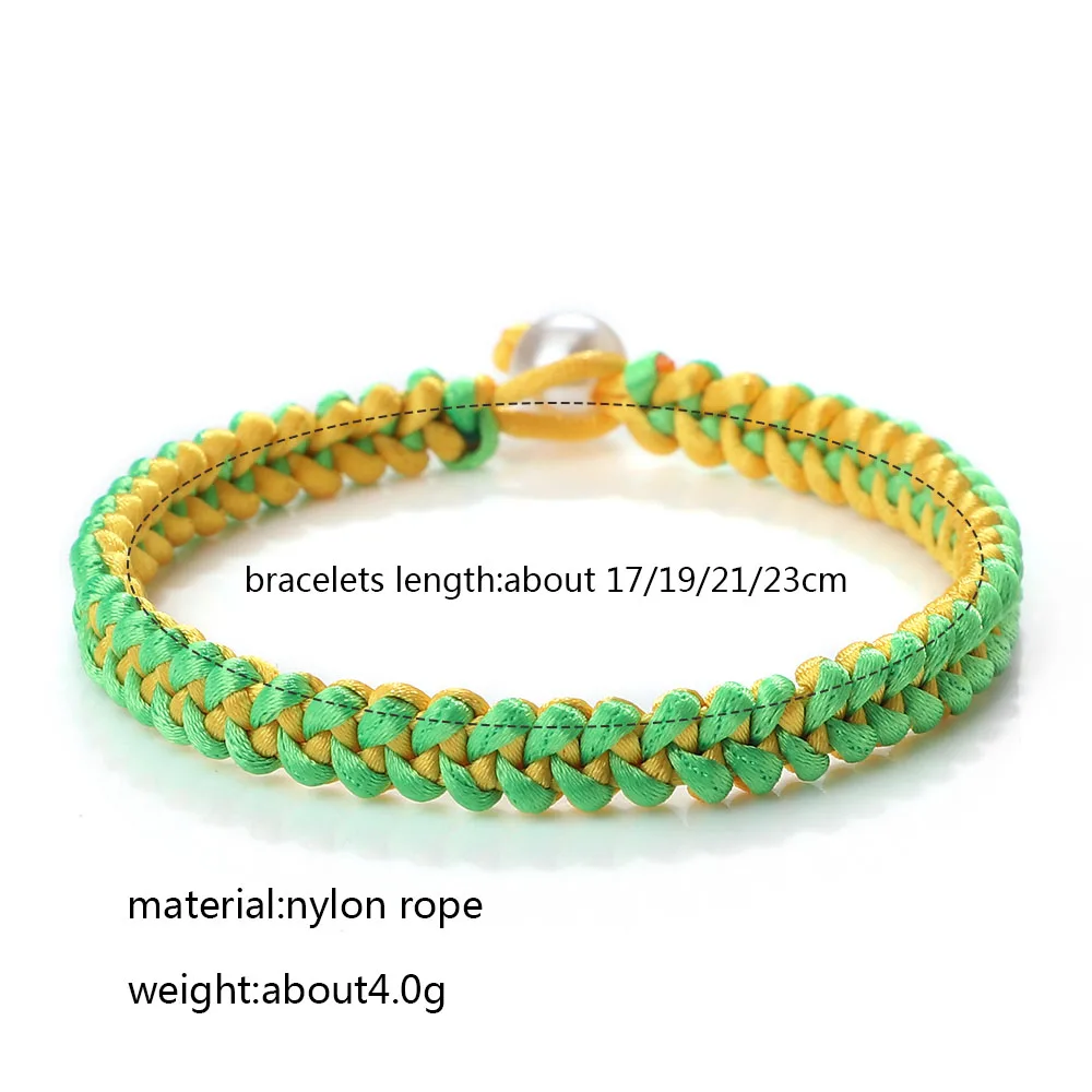 Handmade Red Black Thread Bracelet Lucky Keel Rope Adjustable Imitation Pearl Clasp Wristband Gift For Women Men Fashion Jewelry
