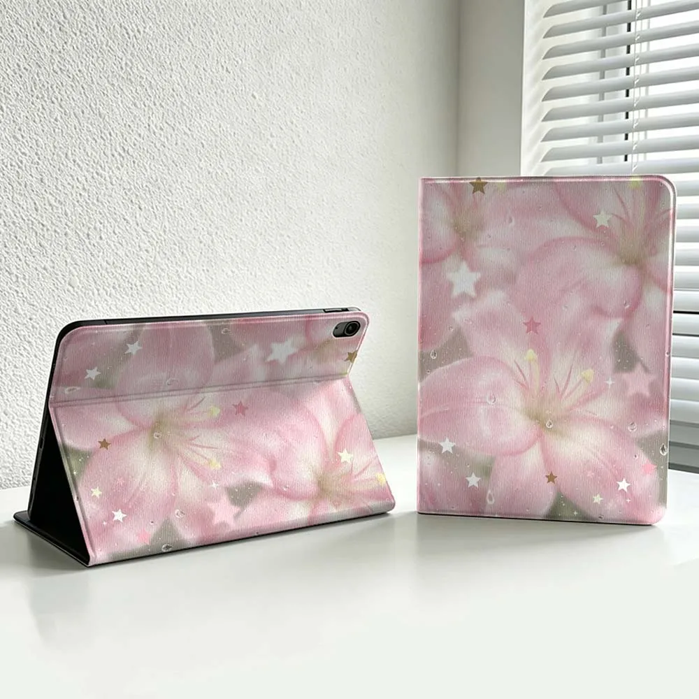 Pink Floral Pattern Cover For iPad Pro Air mini 7 6 5 4 3 2 1 9gen M5 M4 11th 10th A17 Pro A16 Soft Inch Tablet Case
