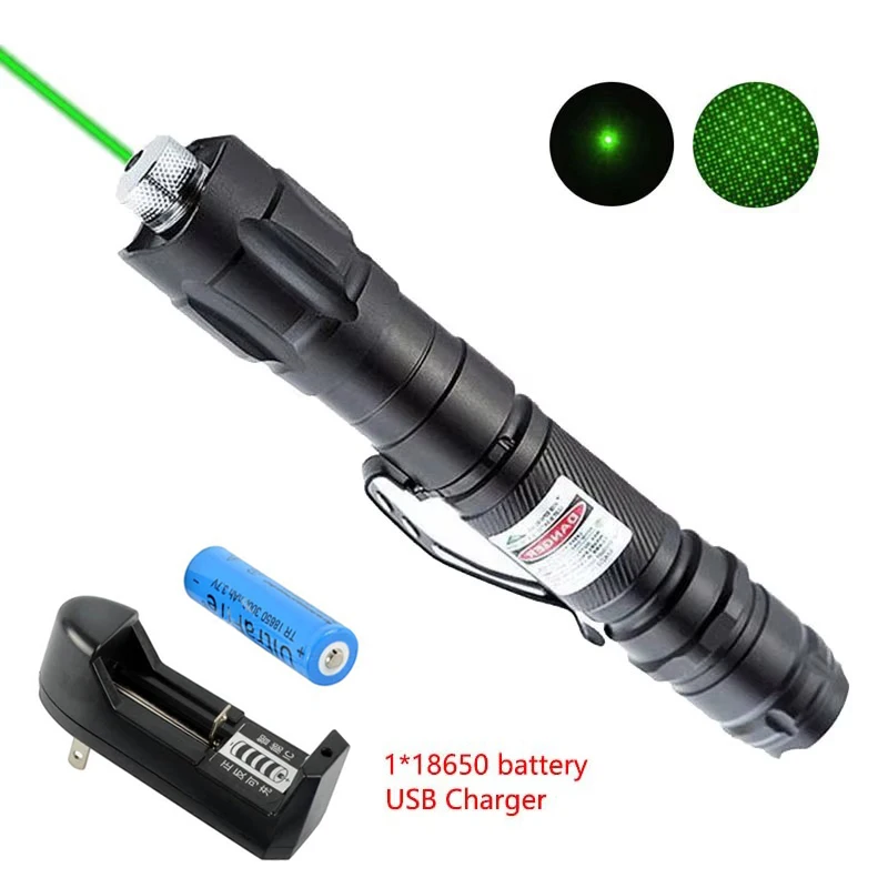 Long Range Green Light With On/Off Switch Button Pointer Tactical Flashlight For Indoor Meetings Pet Exercising Outdoor Camping