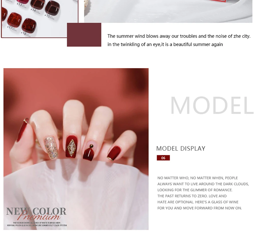 Vendeeni 18 Farben Reiner Farbgel-Nagellack-Set Semi-Permanenter UV-LED-Soak-Off-Gel-Lack Nagelkunst-Gel-Lack mit Display – Detail 18