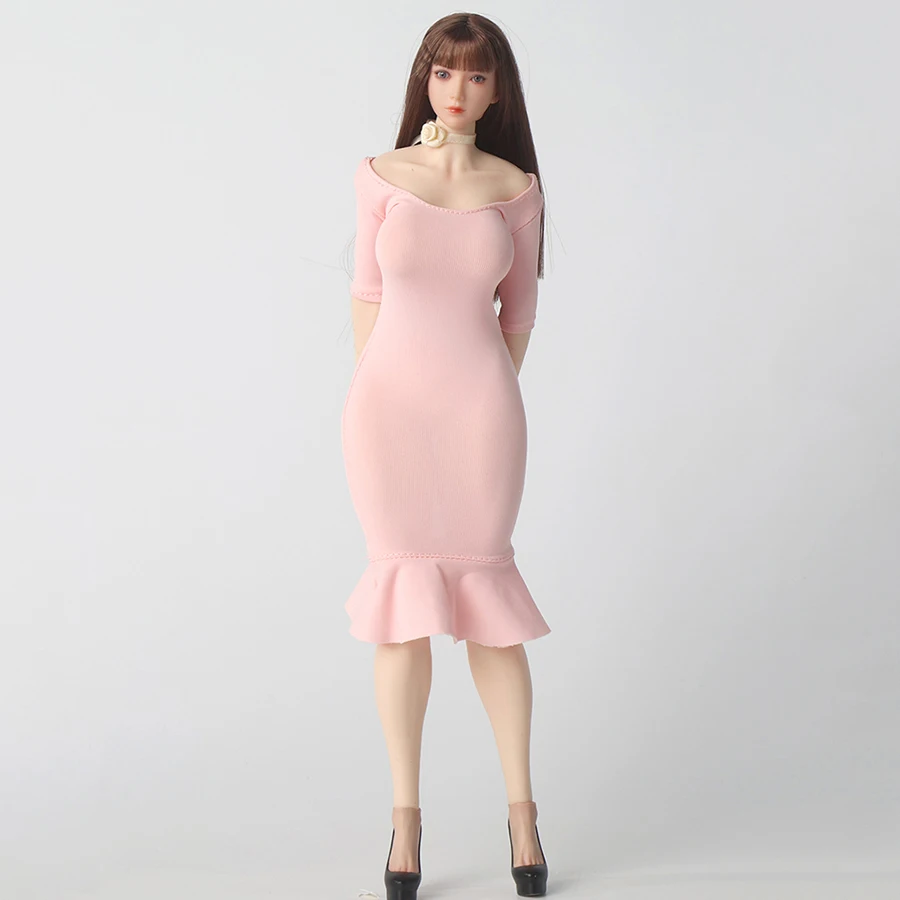 1/6 Maßstab Damen-Stretchkleid mit eng anliegender Hüftpartie und Fischschwanz-Design, Puppenkleidung Zubehör für 12-Zoll-Actionfiguren. – Detail 4