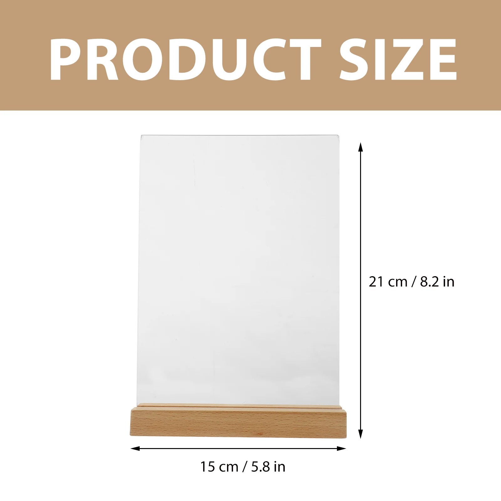 T Shape Wooden Acrylic Sign Holder Stand Poster Display Rack Tabletop Menu Frame Desktop Advertising Card Holder For Store