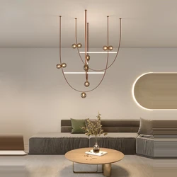 LED Artistic DIY Leather Belt Chandelier Lighting Hanging Lamps Lustre Lamparas De Techo Suspension Luminaire Lampen For Foyer