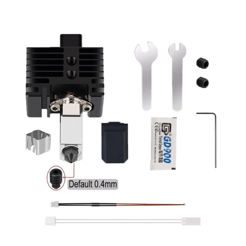 

3D Printer Hotend Complete Kit for Bamboo Lab X1 Series Full Assembly Extruder Hot End Nozzle 0.4mm Heating Block Replacement