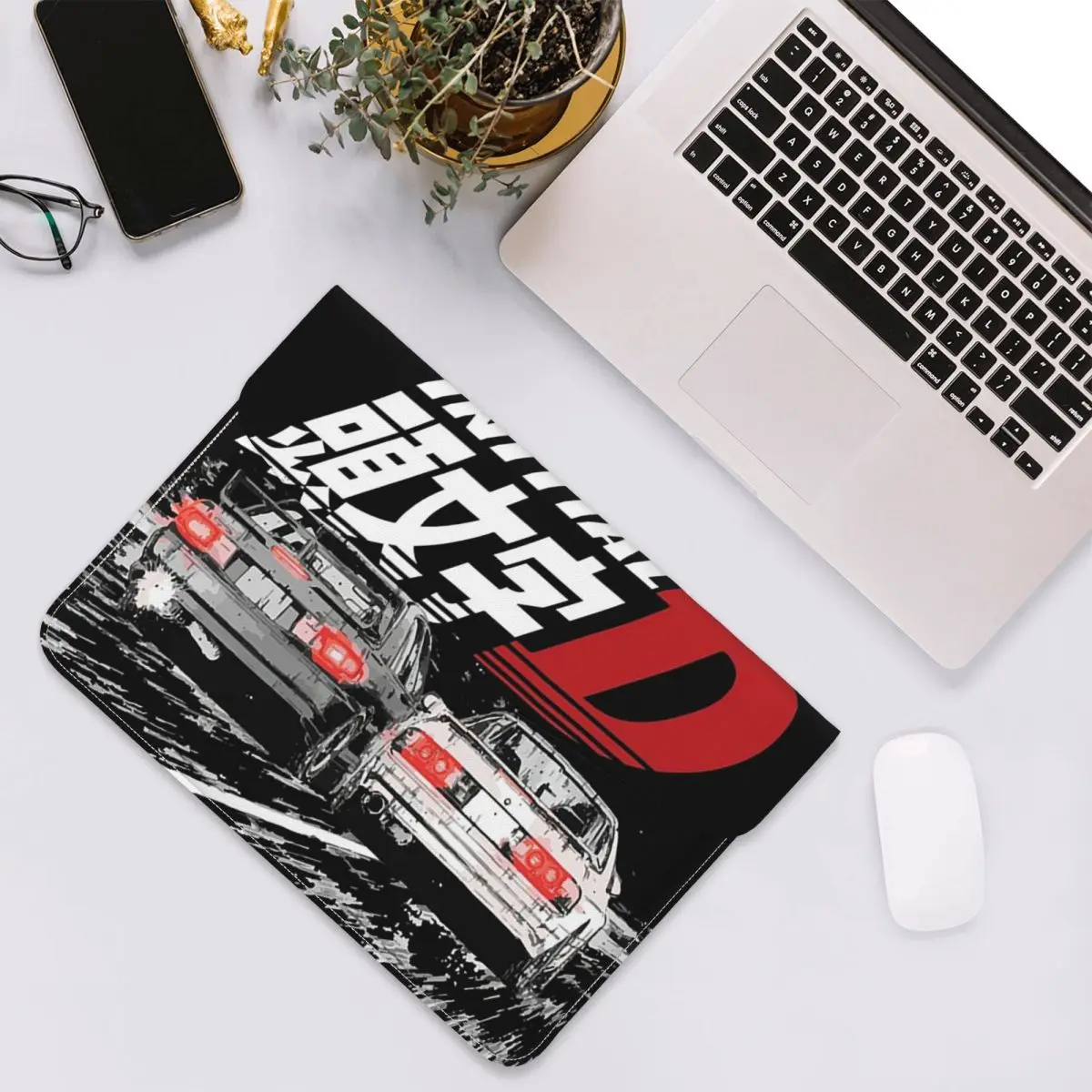 Initial D Mountain Drift Racing Tandem Takahashi PU Leather Horizontal Laptop Sleeve Shockproof Soft Lining Notebook Case 13Inch