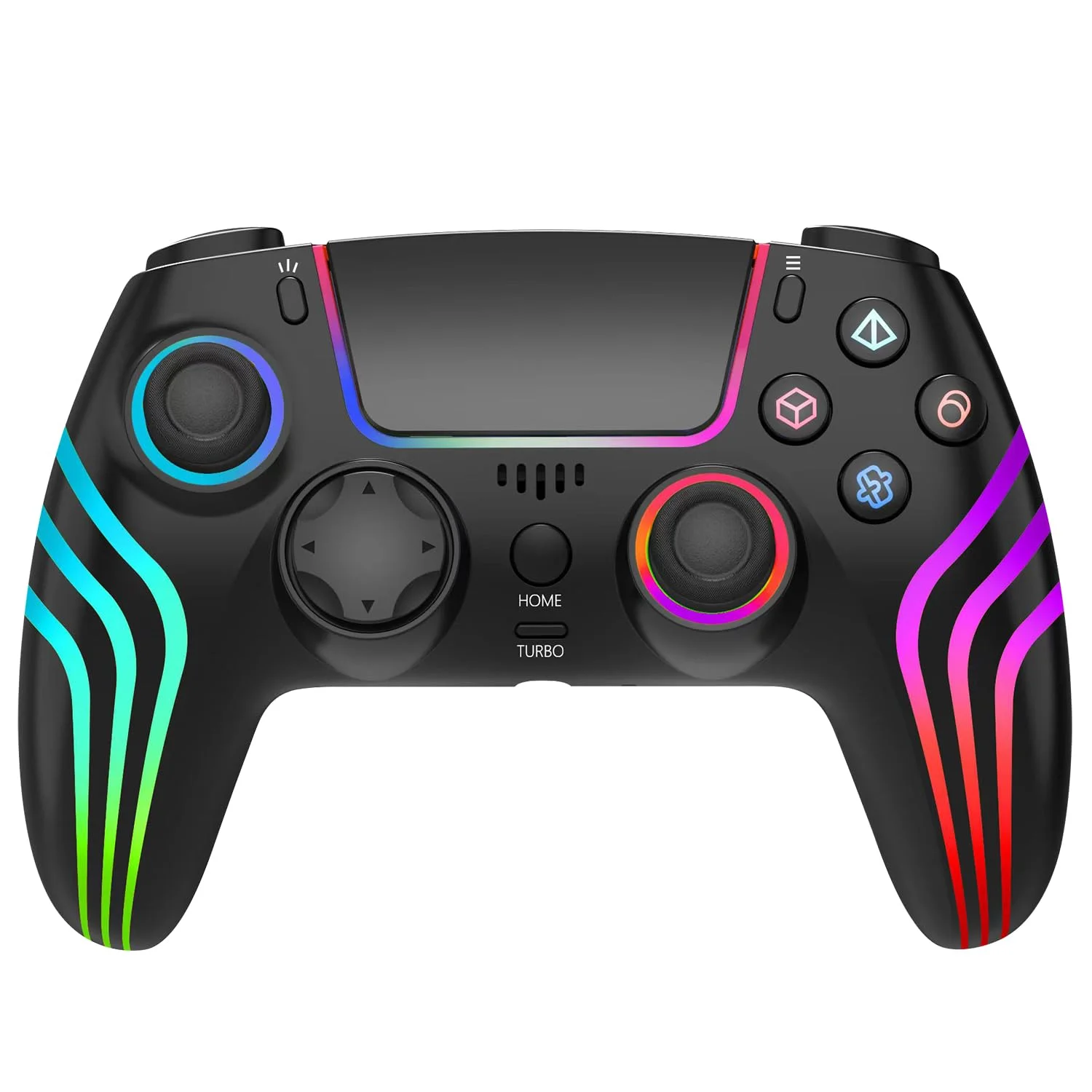 RGB Wireless Gamepad for PS5, Bluetooth-compatible Game Controller for PS5 Slim/PS5 Pro with Turbo Function Macro-defined Keys