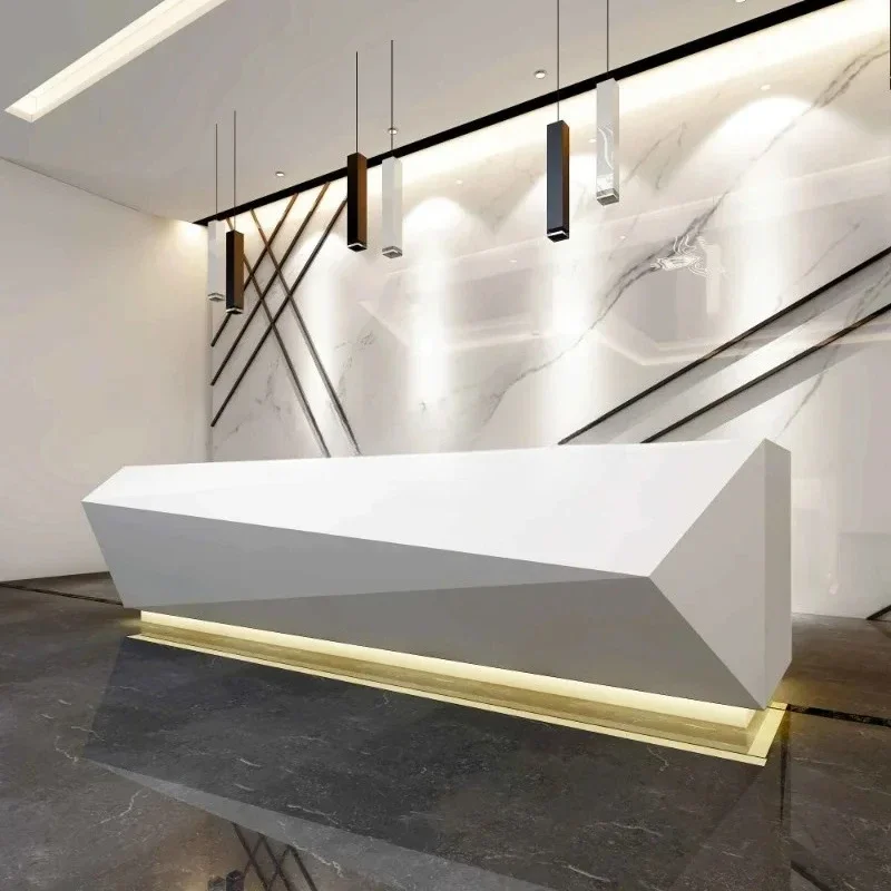 Front desk checkout page paint bar beauty salon reception desk office simple modern consultation welcome desk customization
