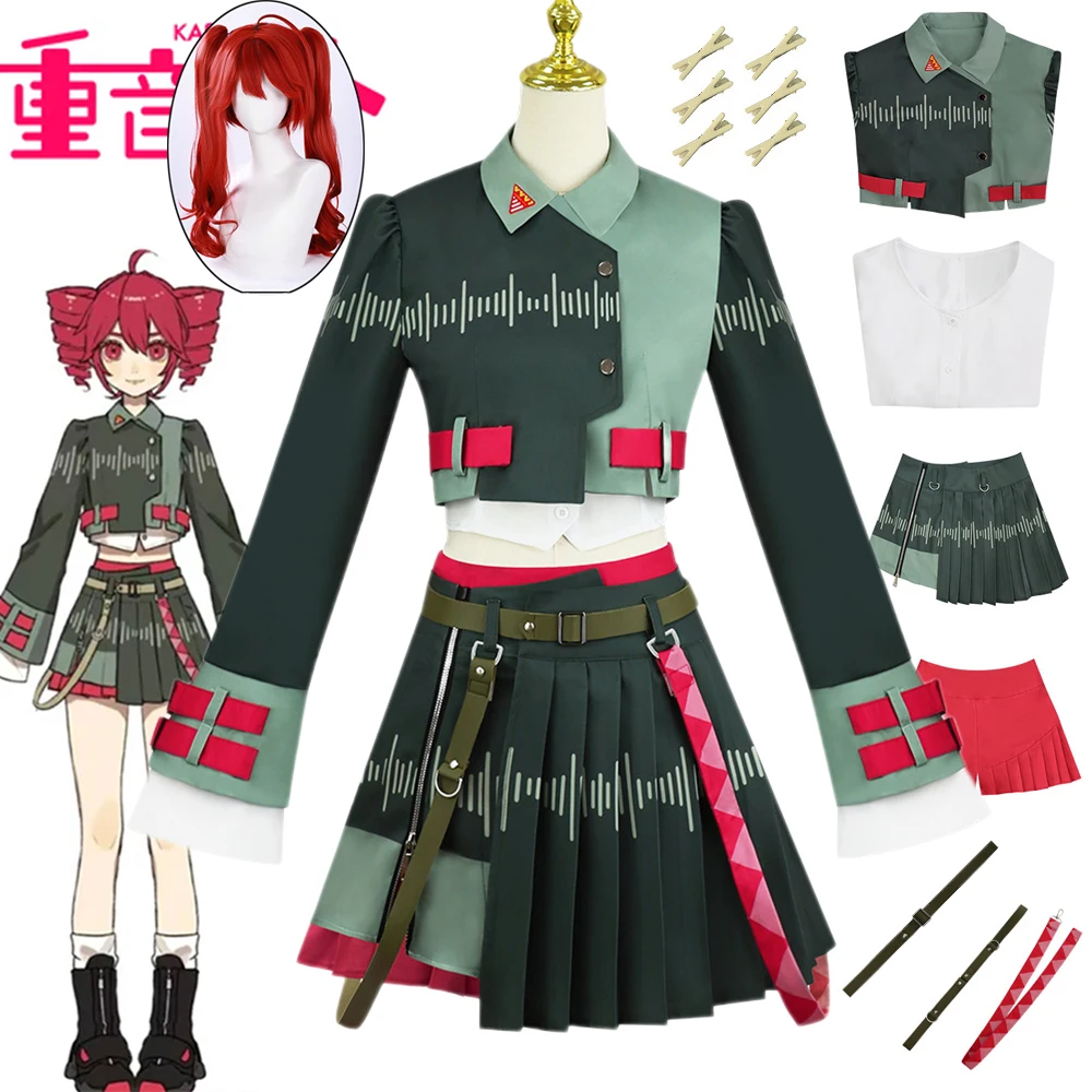 

NEW Anime Kasane Teto Cosplay Costume Wig Game Vtuber Synthesizer V Cosplay Uniform Full Set Women Outfits Halloween Party