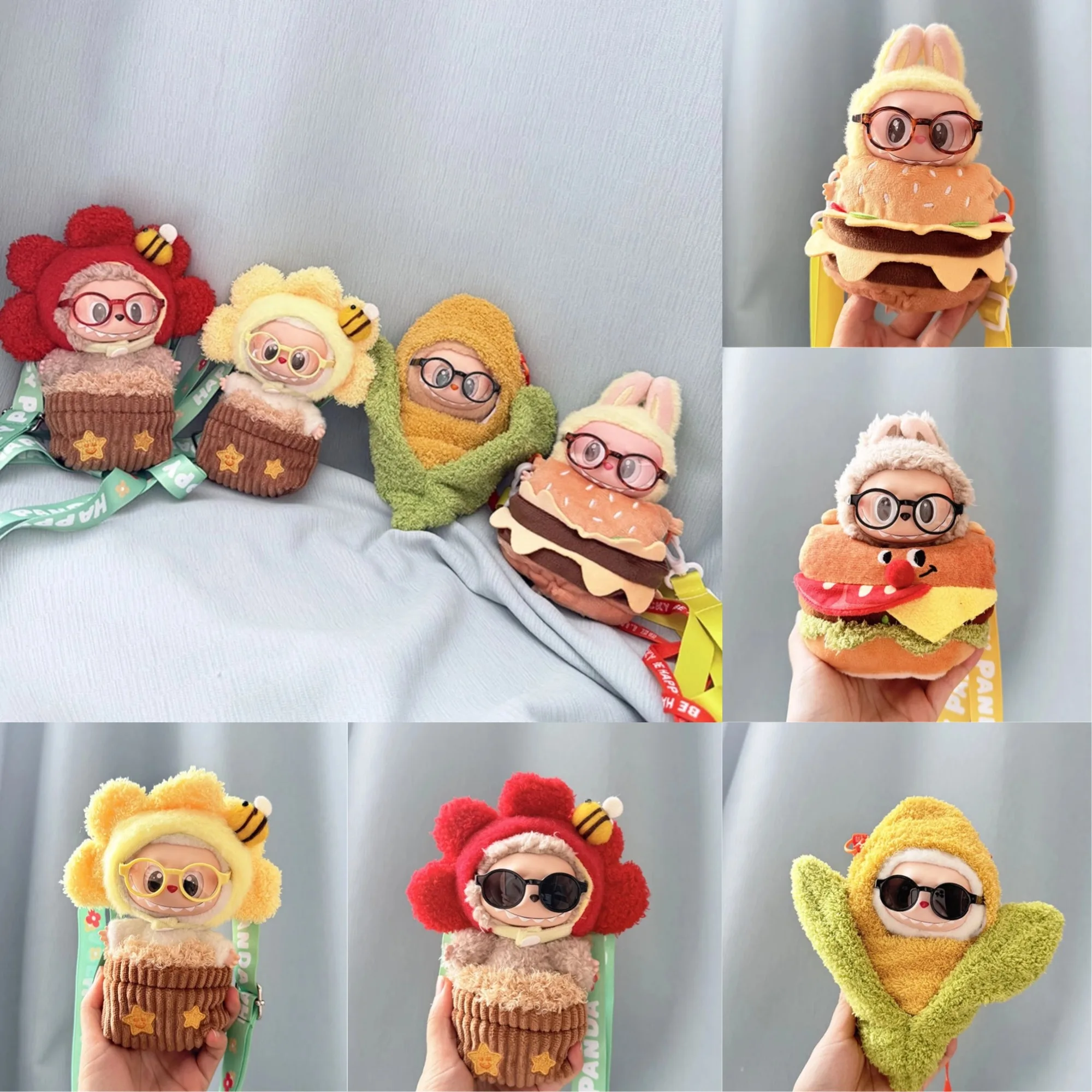 Labubu Doll Clothes Corn Pot To-Go Bag Labubu I II Idol Dolls Plush Doll'S Clothes Sitting Party Accessories