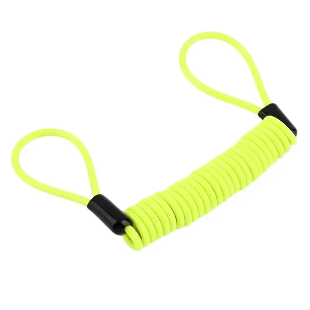 1.2M Yellow Anti-Theft Disc Lock with Rope Alarm Spring Cable Security Reminder for Motorcycle view 3