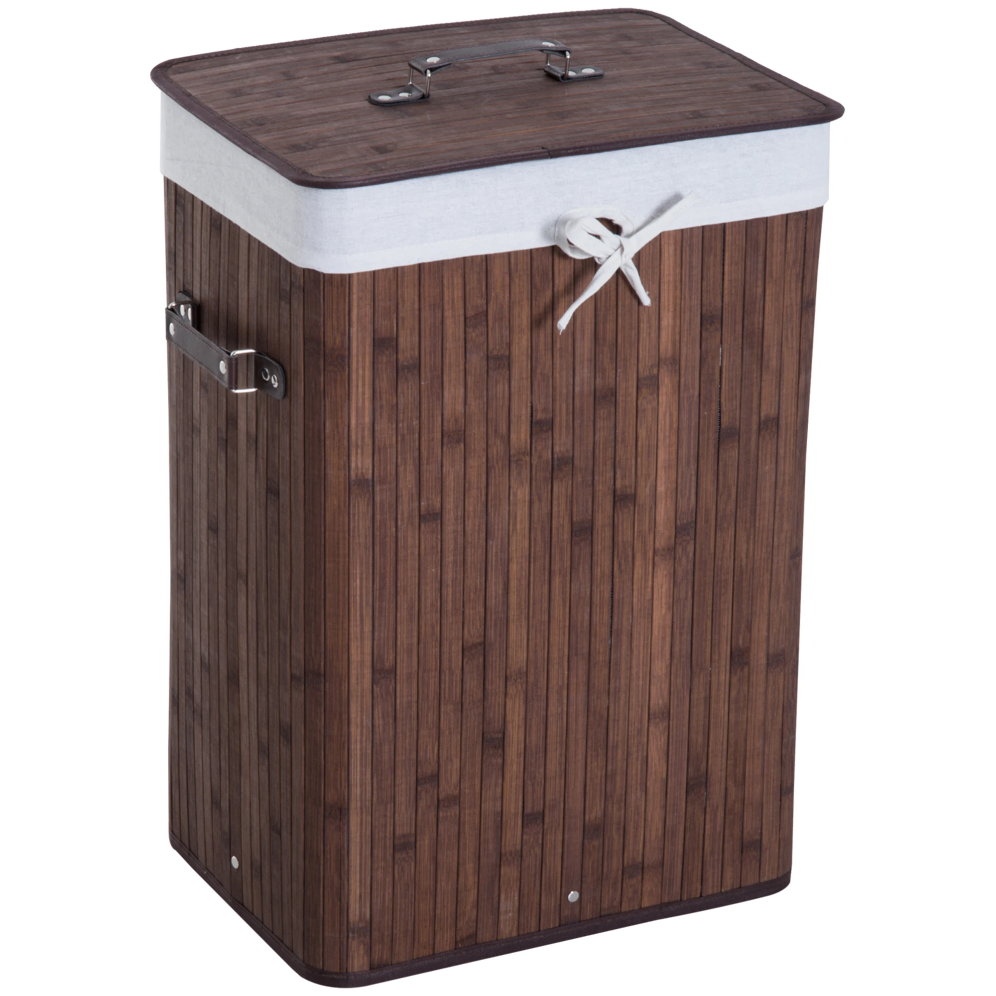 HOMCOM folding dirty laundry hamper with Rectangular bucket lid