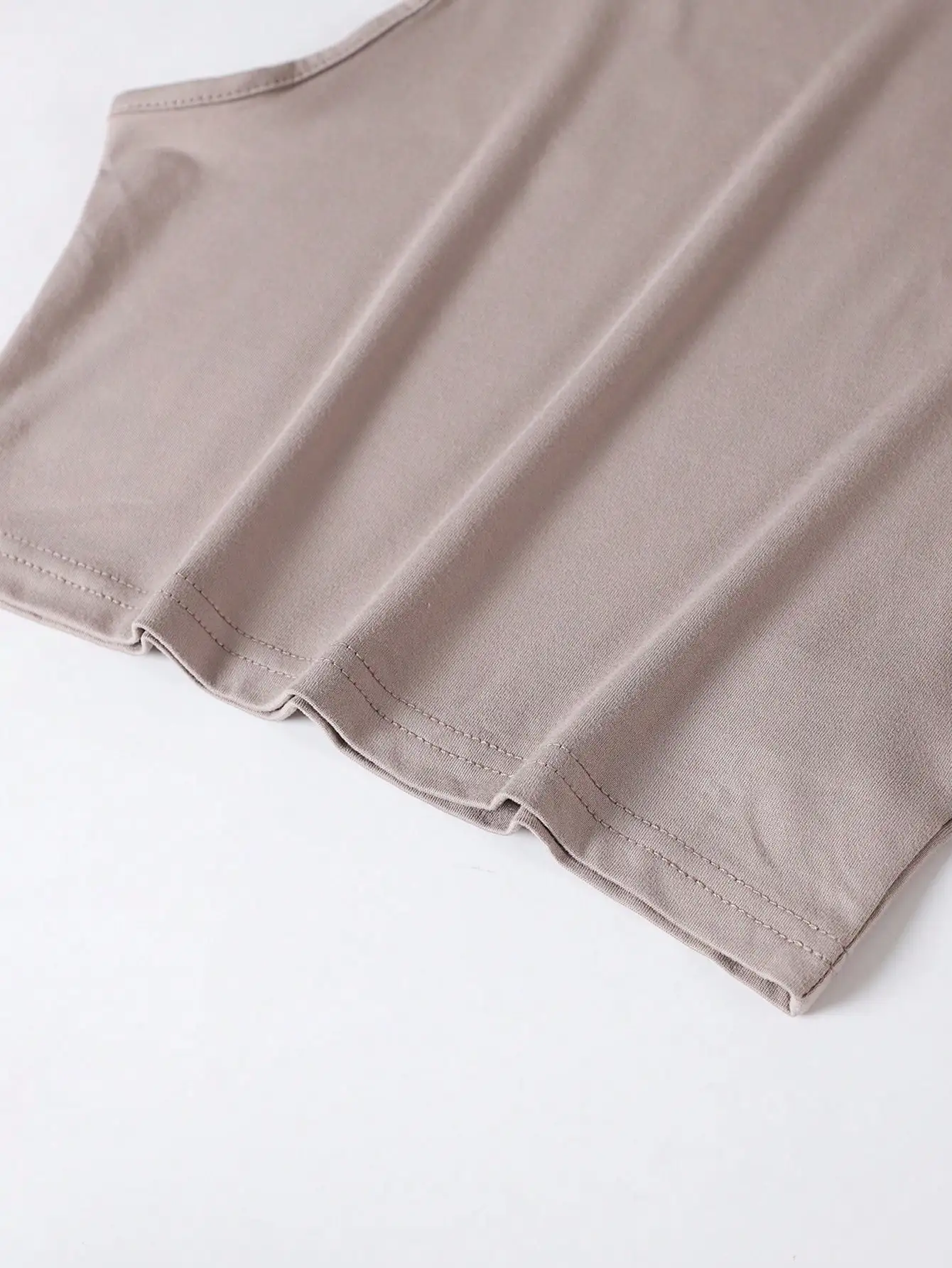 여성 여름 솔리드 컬러 라운드넥 탱크탑과 하이웨이스트 슬릿 미니스커트 섹시 의상 2종