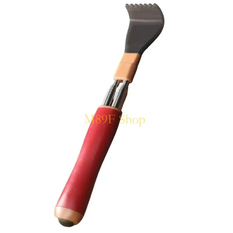 M89F Stainless Steel Telescopic Back Massager Scratcher Double Poles For Itch Relief