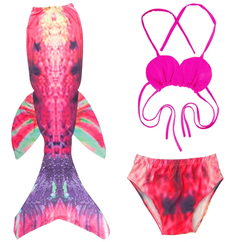 Kids Swimsuit Cosplay Costume for Swimming Beach Party Dress Girls Swimmable Mermaid Tails With Monofin Fin Children Bikini Set