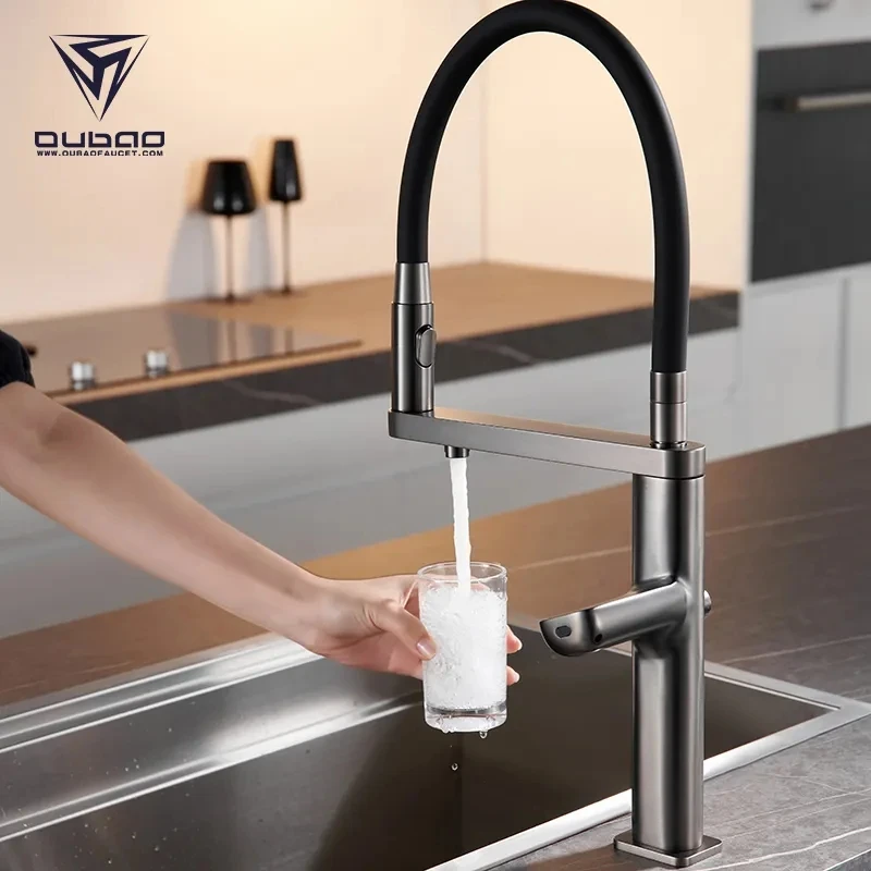 

Newest Pull down Kitchen faucet purified water faucet intellisense Touch Filter Kitchen Faucet Temperature,water flow adjustable