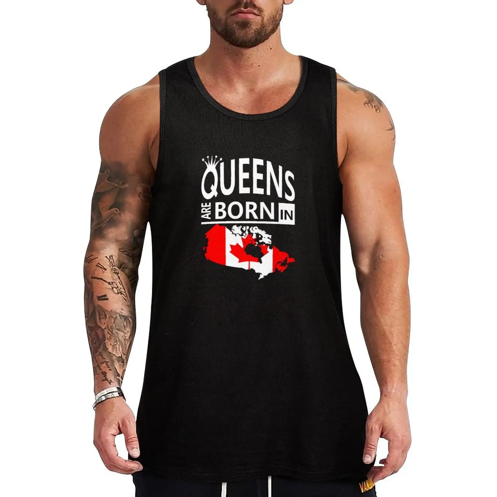 Canada Born Queens Canadian Pride Woman Birthday Tank Top Outdoor Casual Tank Top Loose Sleeveless Summer Tee