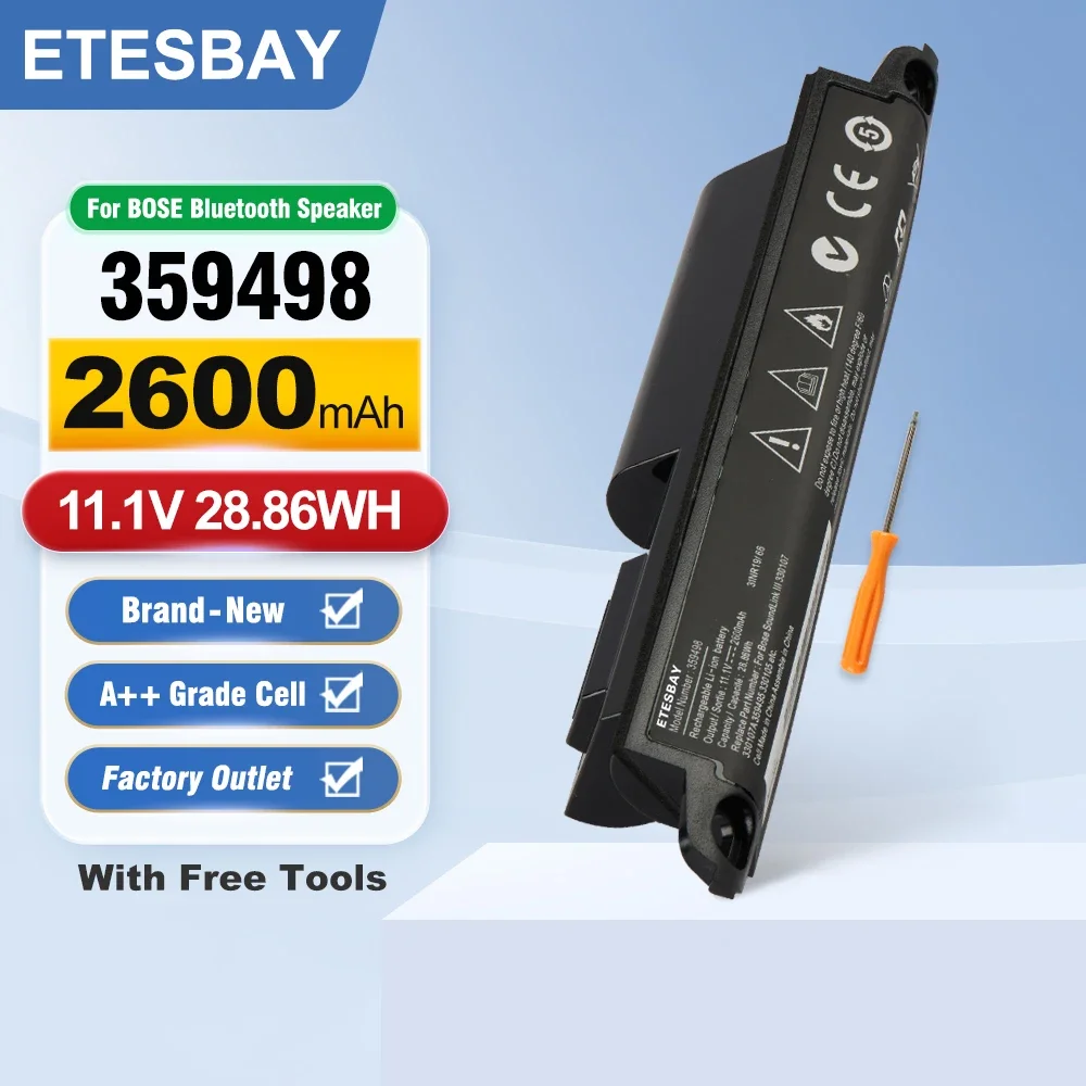 

ETESBAY 359498 2600mAh Battery For Bose Soundlink Bluetooth Speaker III 359495 330107 330107A 330105 330105A 359498-0010 404600