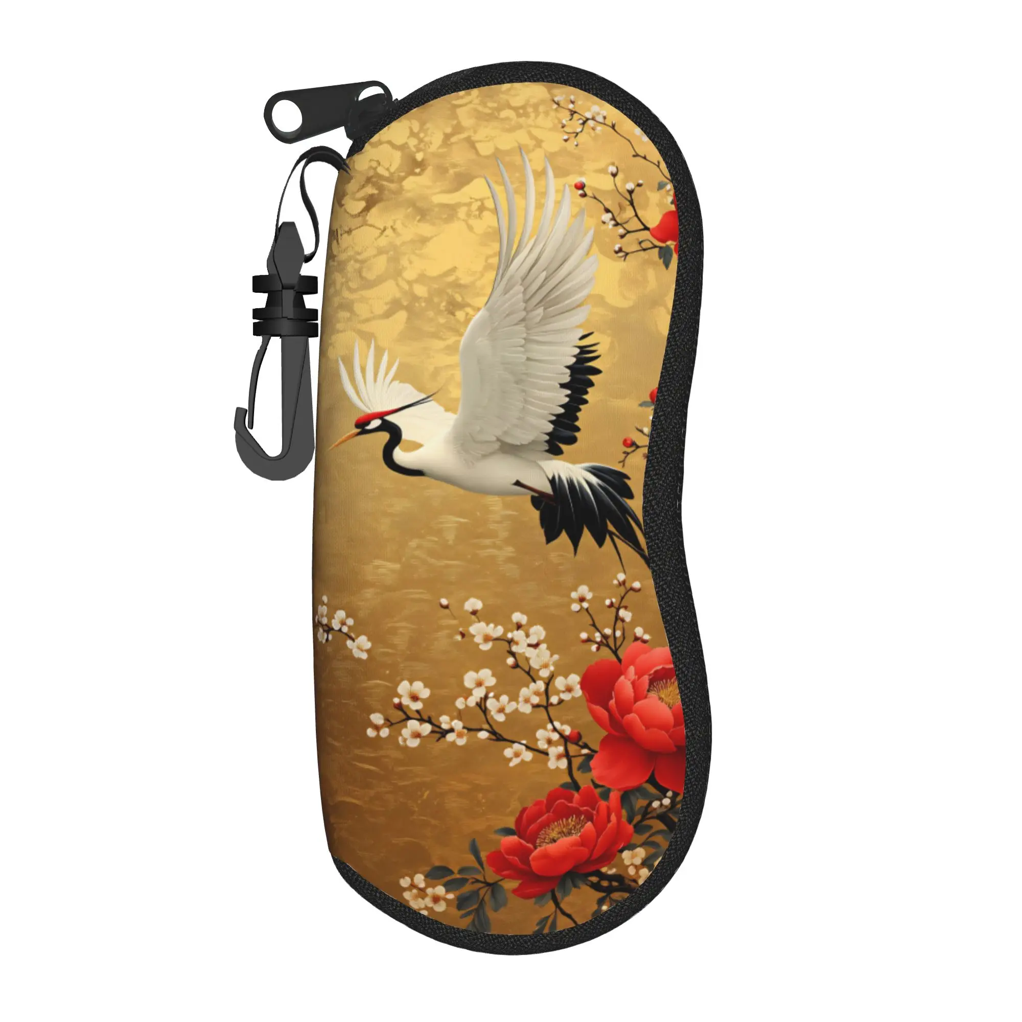 Chinese Style Crane Glasses Case  Zipper Sunglasses Case Trend Convenient Eyeglass Cases Cover Men Women Eyewear Box