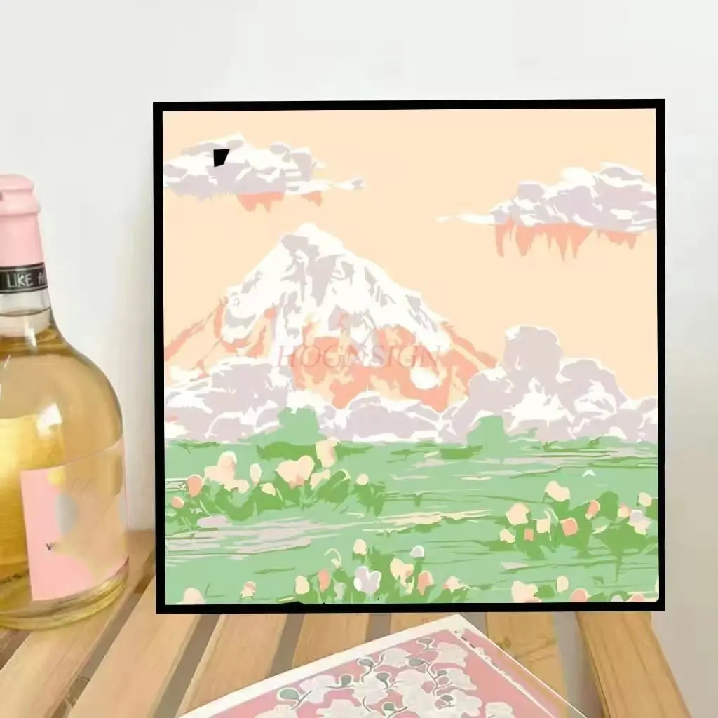 1set Butterfly DIY digital oil painting, children's handmade cartoon landscape coloring, oil painting