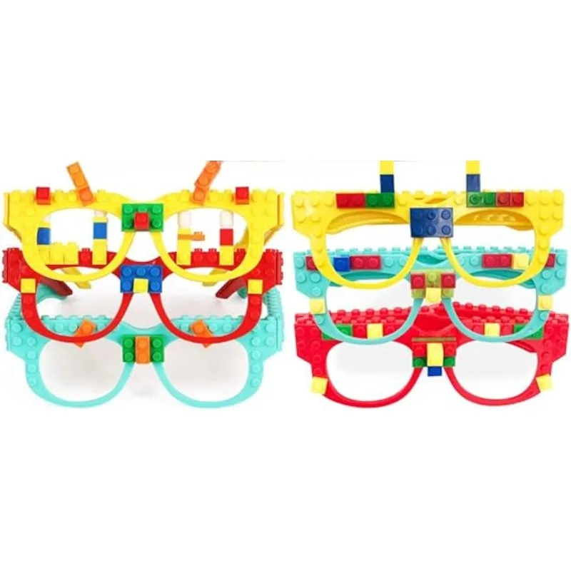DIY Bouwstenen Bril Bouwstenen Spelletjes voor kinderen Creatieve bouwsteen Verjaardagsfeestje Gunsten, Carnaval Party Games