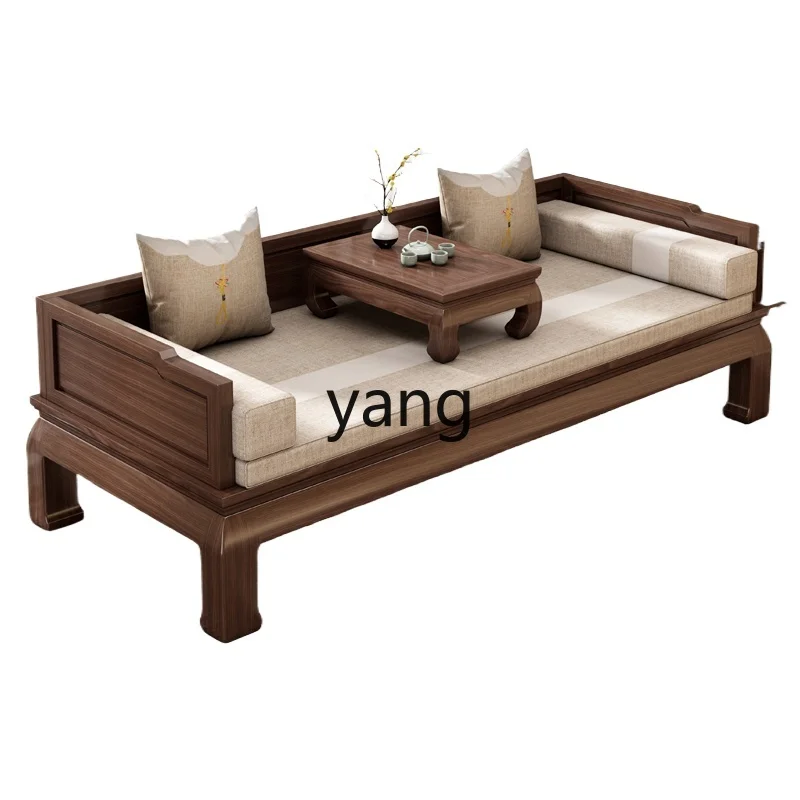 

LTT new Chinese Arhat bed tea table and chair combination living room old-fashioned solid wood sofa bed