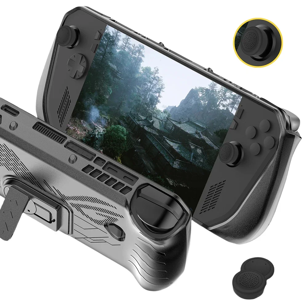 For Asus ROG Ally X TPU Protective Case Cover Shockproof with Stand Protector Shell Sleeve All-round Protection Game Accessories