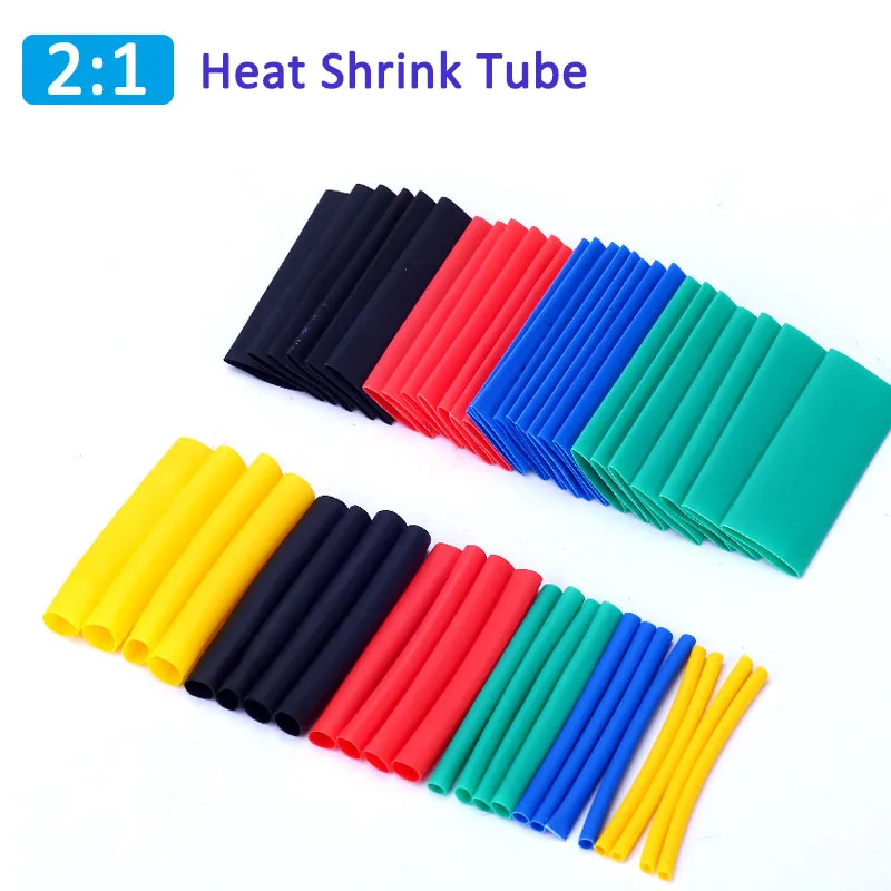 127-580pcs Heat Shrink Tube Kit Shrinking 2:1 Wrap Tubing Wire Protection Cable Assorted Waterproof Shrinkable Sleeving