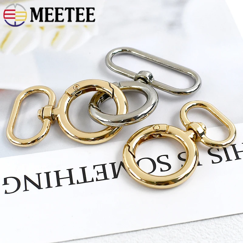 

5Pcs Meetee 20-38mm Metal Swivel Lobster Buckles O Ring Spring Clasp Snap Hook for Bag Strap Webbing Carabiner Clip Accessories