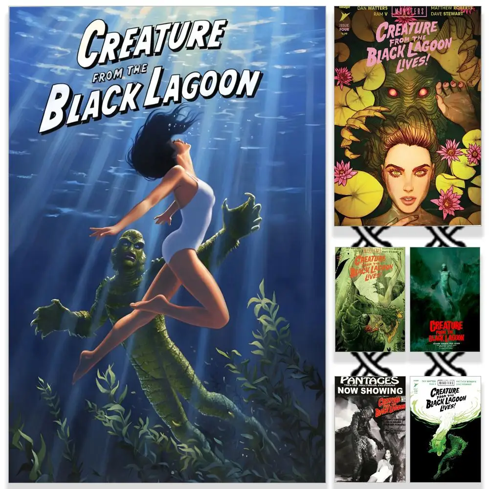The Black Lagoon Poster HD Waterproof PP Self-Adhesive Removable Wall Art Poster for Bedroom Cafe Gym Home Decor Gift