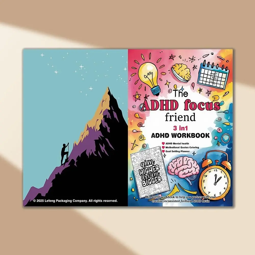 Three In 1 Daily Planner Psychological Adjustment Multifunctional Task Planner Coloring Cartoon Undated Planner