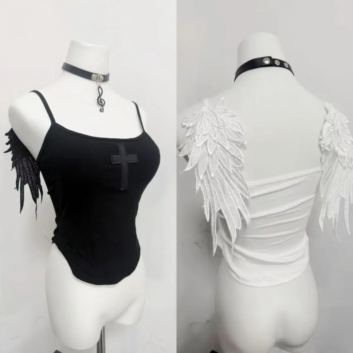 Amerikanisches Retro Damen Cami Top Y2K Engelsflügel-Top mit Schnürung am Rücken Slim Fit Harajuku Subkultur Sexy Streetwear Tank Top Sommer 2026