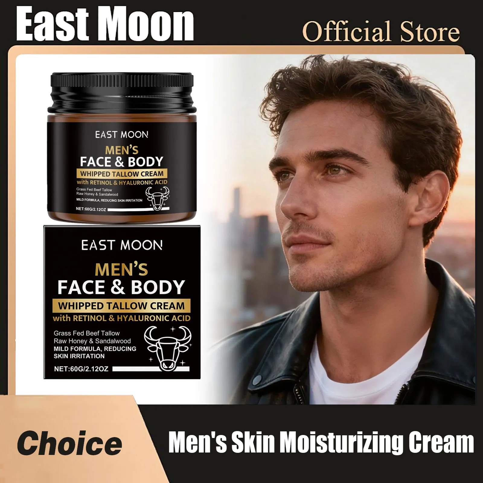 

East Moon Men Facial Moisturizing Creams Anti-Dryness Lifting Firming Barrier Protect Day Cold Weather Gentle Moisturizer Cream