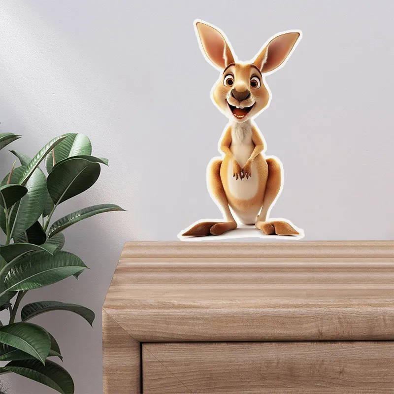Stupid cute kangaroo cartoon wall stickers bedroom children's room background decoration animal home decoration CM57
