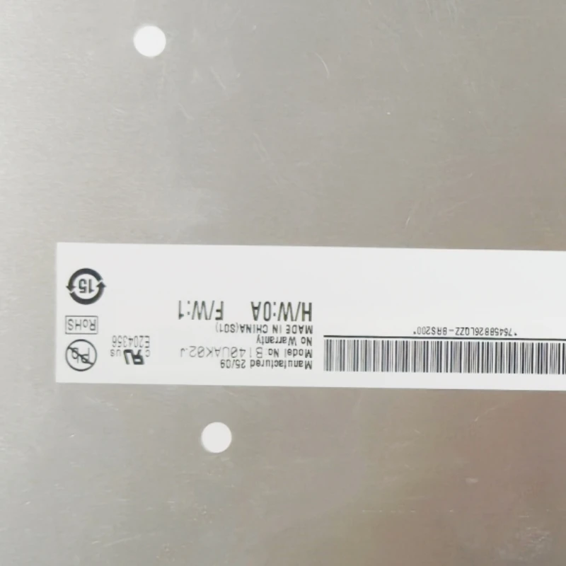 

B140UAK02.J 14,0-дюймовый IPS ЖК-экран для ноутбука, сменная матрица панели дисплея