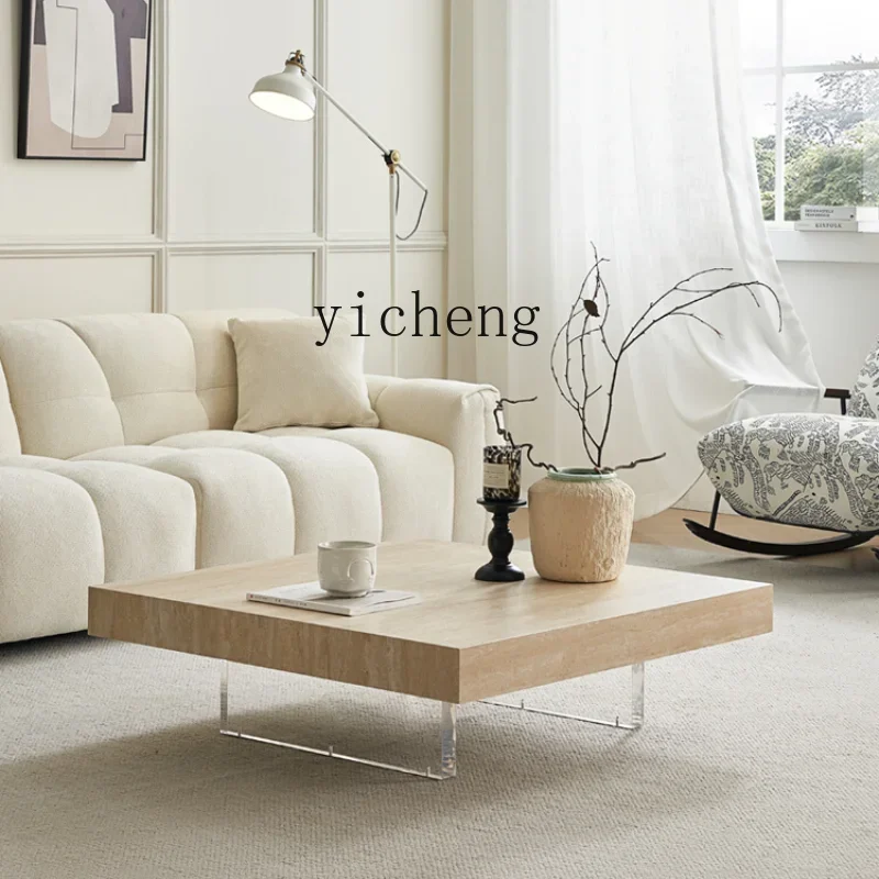 ZC Coffee Table Living Room Living Room Home High-Grade Minimalist Small Apartment Suspension Square Coffee Table