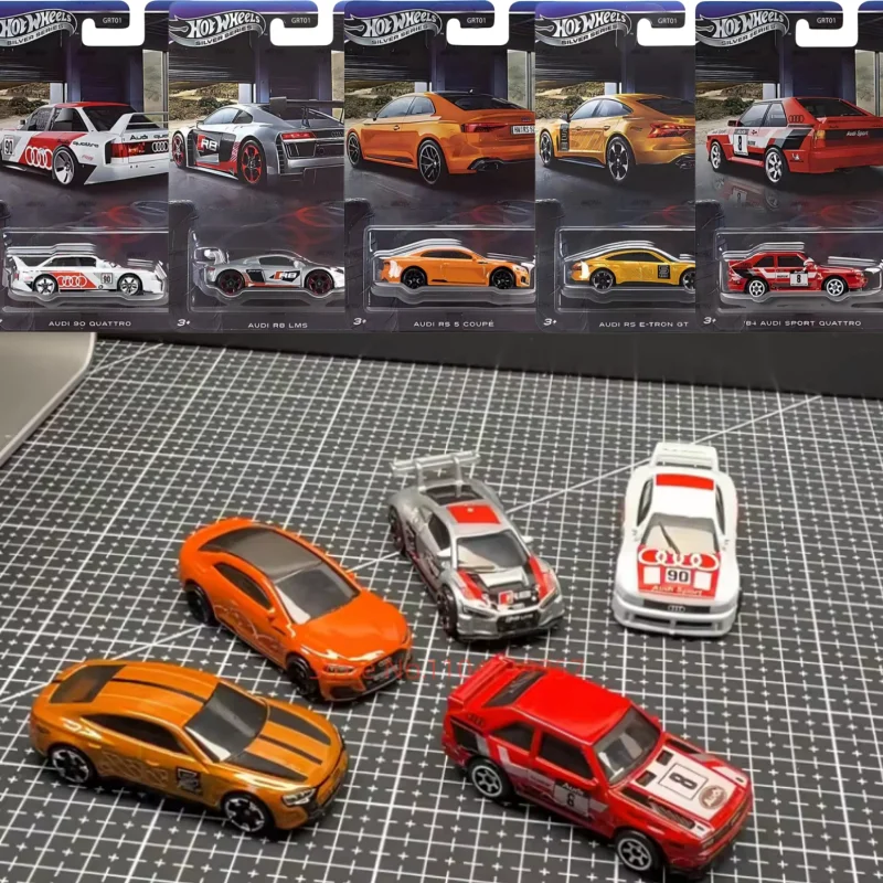 

New Hot Wheels Silver Series Grt01 Audi Set Audi 90 Audi R8 Audi Sport Audi E-Tron Gtmetal Car Model Toy Diecast Collection Gift