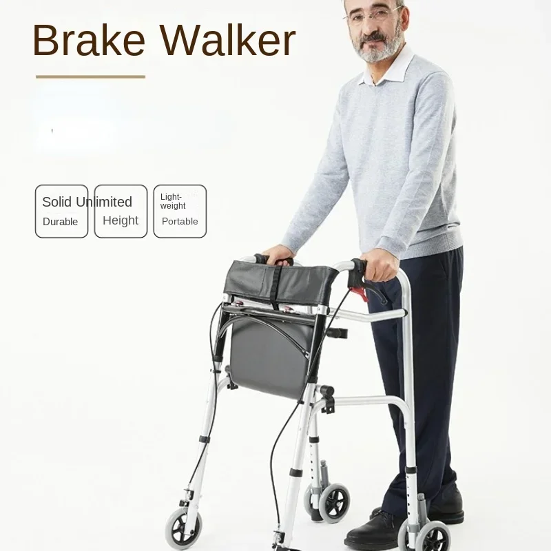 Elderly Walking Walker Trolley with Wheels and Seat with Handbrake Walking Aid