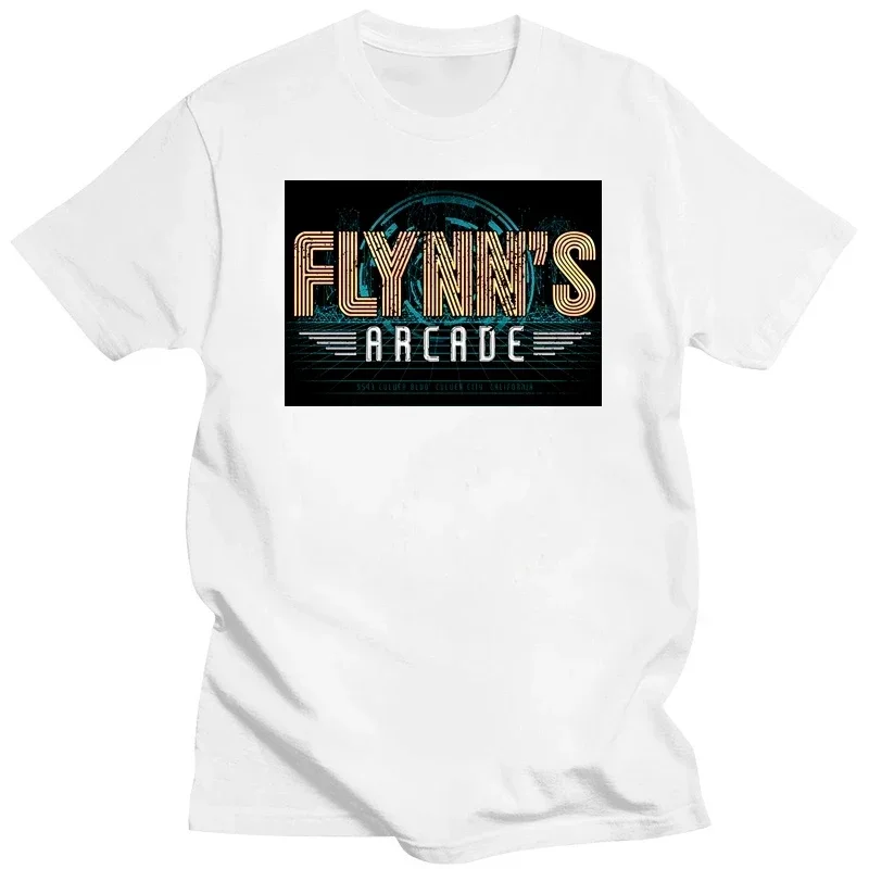 100% Cotton Tron Inspired Fan Art Encom Flynn Lives S-5XL black shirt men Flynn’S Arcade T-Shirt  harajuku  men clothing