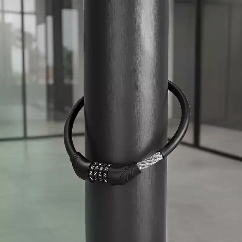4 Digital Code Anti-Theft Bicycle Cable Lock Stainless Steel Security Locks Portable Combination Code Padlock 1PC
