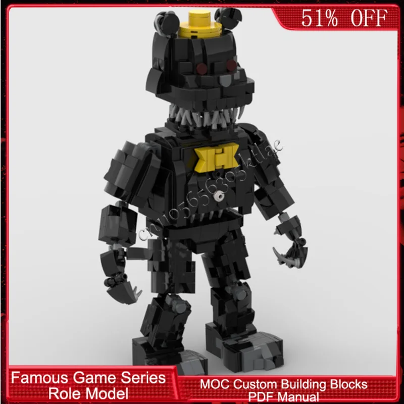 890 pièces de la série de personnages de jeu populaires FrightfulBearGolem MOC, blocs de construction modulaires personnalisables, bricolage créatif, jouets pour garçons, cadeaux de vacances