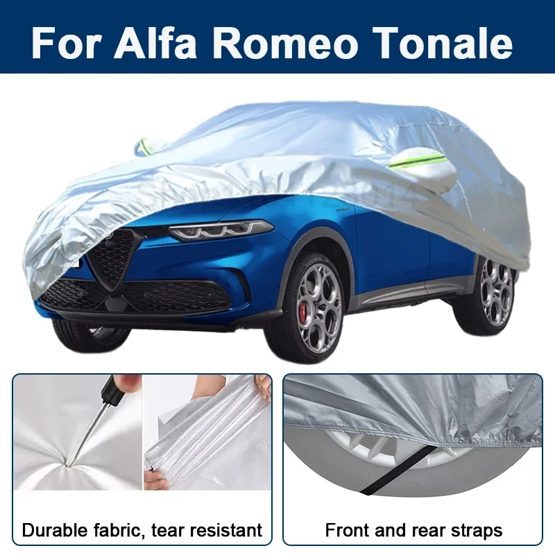

Outdoor Full Car Cover For Alfa Romeo Tonale with Reflective Strips Waterproof Snowproof Dustproof UV Protection Auto Accessory