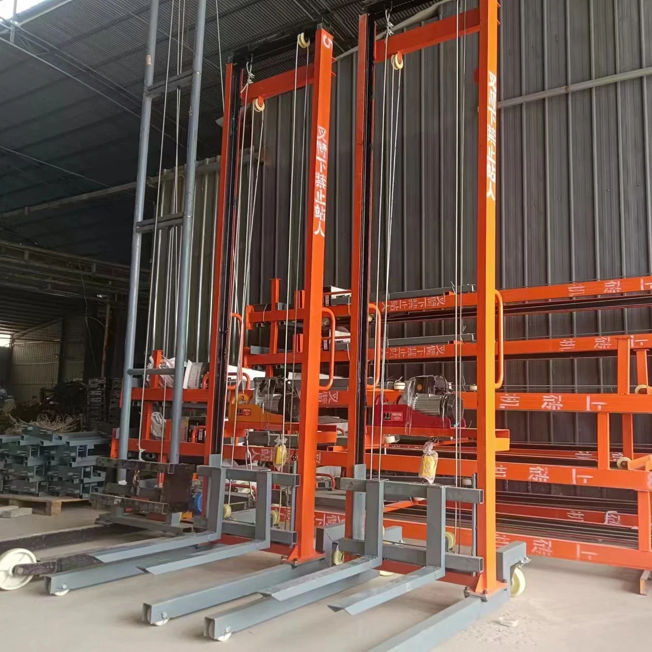 建設現場用レンガリフト機械、ダクトリフティング装置、プッシュカート、消防ダクトリフト販売中